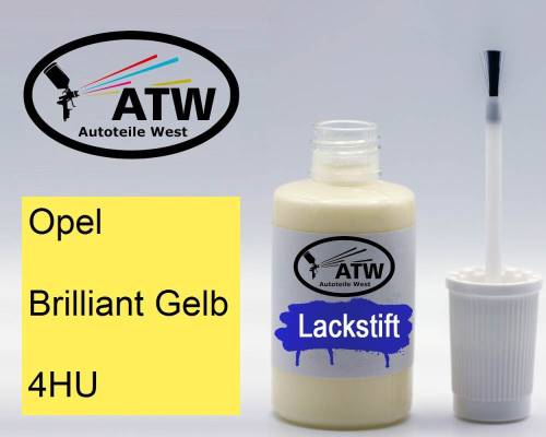Opel, Brilliant Gelb, 4HU: 20ml Lackstift, von ATW Autoteile West.